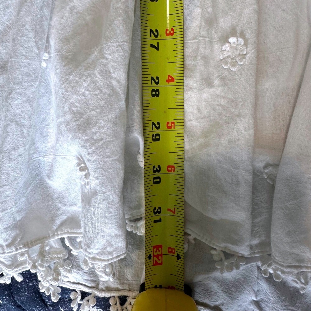 Farm Rio White Mini Dress Floral Embroidered Boho Medium Beach Resort‎ Romantic - Picture 4 of 11